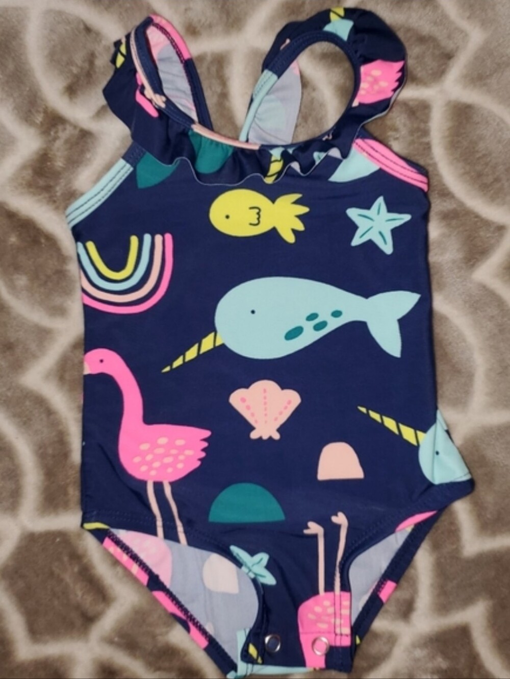 🥳 HP 🥳 5 for $25 | just one you tropical sea life ruffle one piece swimsuit